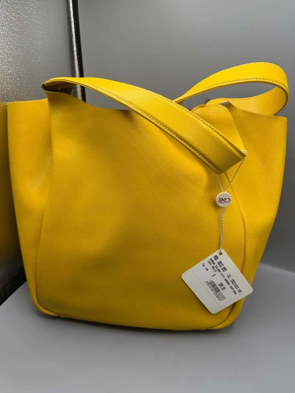 Cruciani Bright Yellow Leather Tote